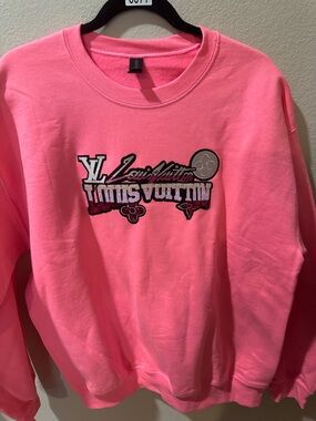 Louis Vuitton Kids Pink Logo Crewneck Sweatshirt